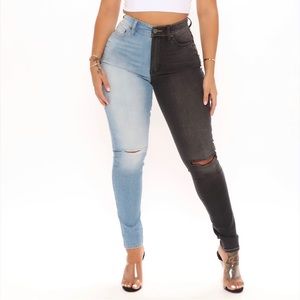2 tone Fashion Nova jeans